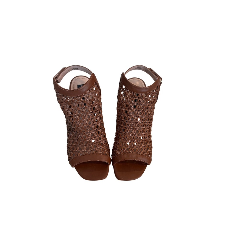 Steven by Steve Madden Starlet Brown Woven Block Heel Sandals STAR01D1 Size 8M